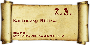 Kaminszky Milica névjegykártya